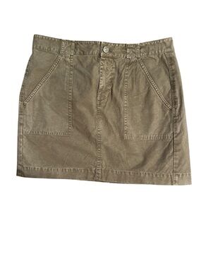 Madewell Olive Utility Mini Skirt with Front Patch Pockets